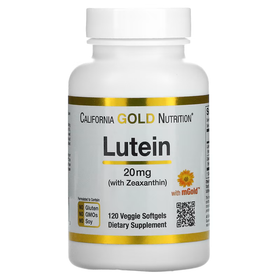 Lutein with Zeaxanthin Softgels, California Gold Nutrition, 20 mg, 10 mg